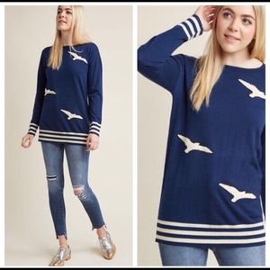 Womens Modcloth Birds Eye Bold Sweater Size M